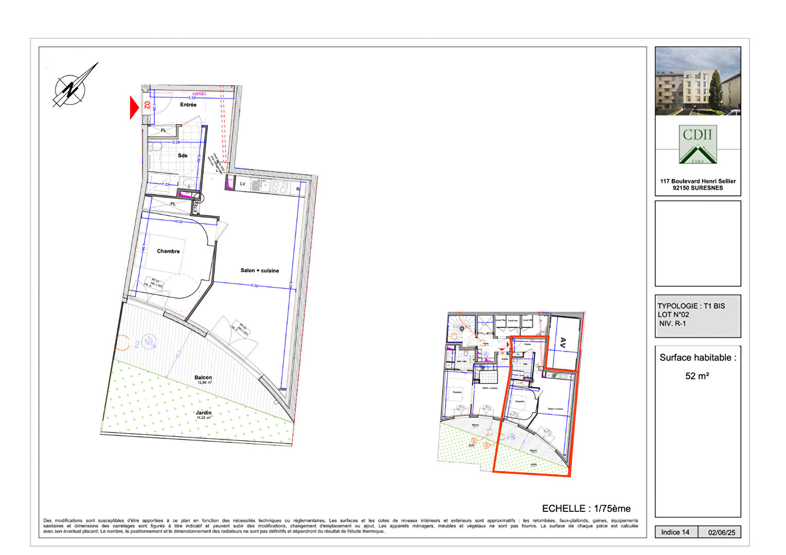 Programme Neuf SURESNES (92150) 2 pièces 52.00 m²