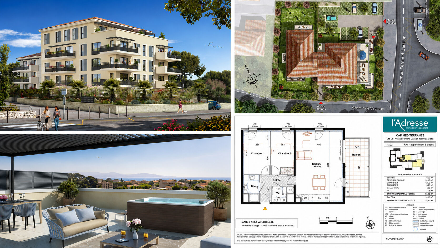 Appartement LA CIOTAT (13600) 3 pi&egrave;ces 63.00 m&sup2;