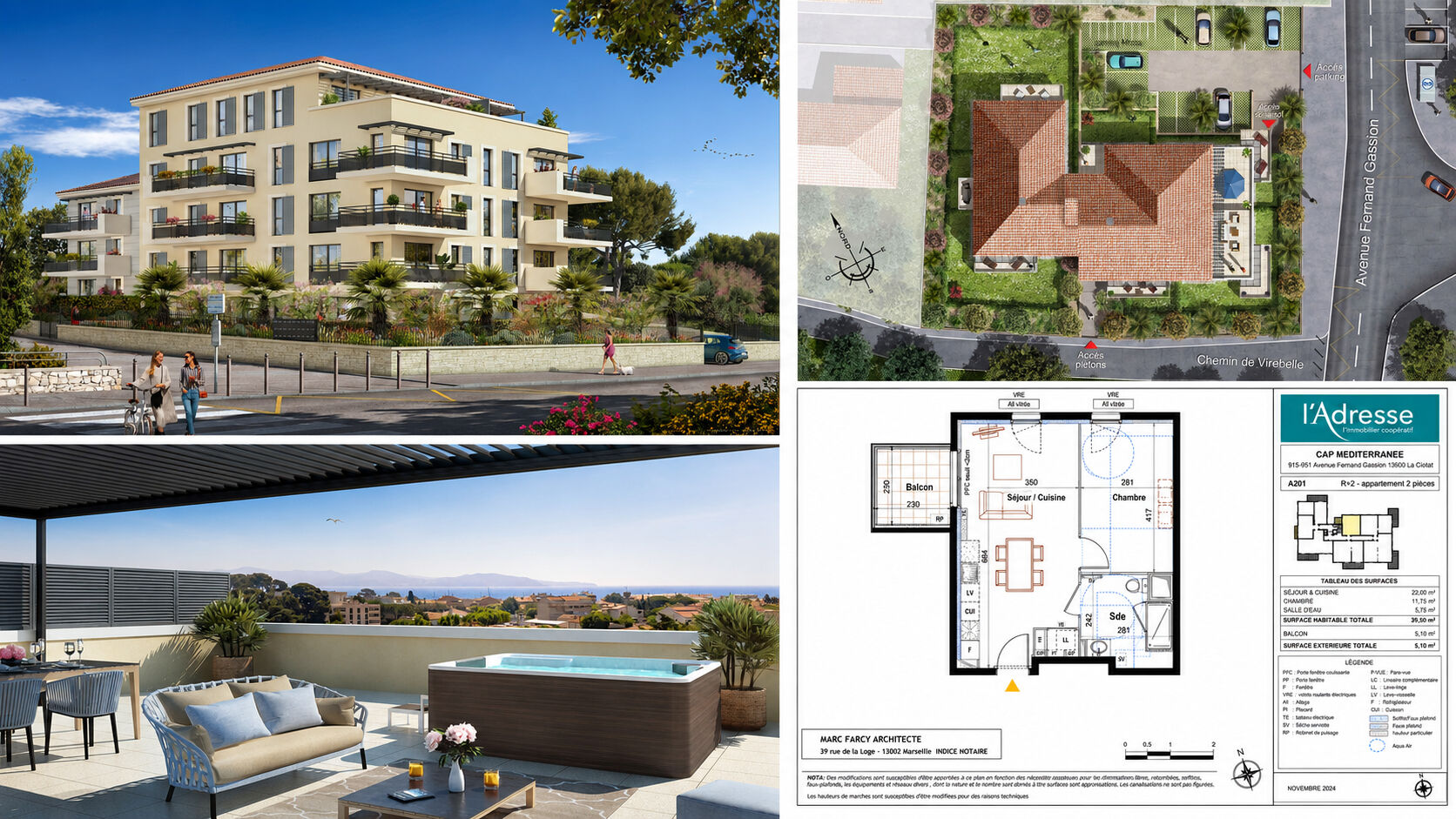 Appartement LA CIOTAT (13600) 2 pi&egrave;ces 40.00 m&sup2;