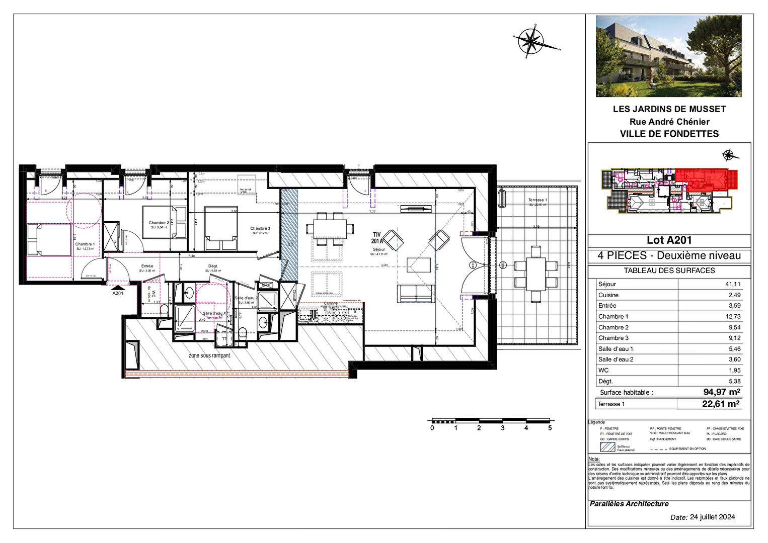 Appartement FONDETTES (37230) 4 pièces 94.93 m²