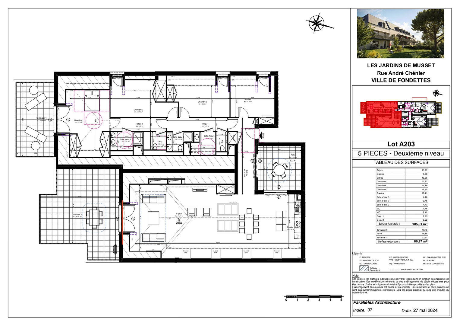 Appartement FONDETTES (37230) 5 pièces 185.61 m²