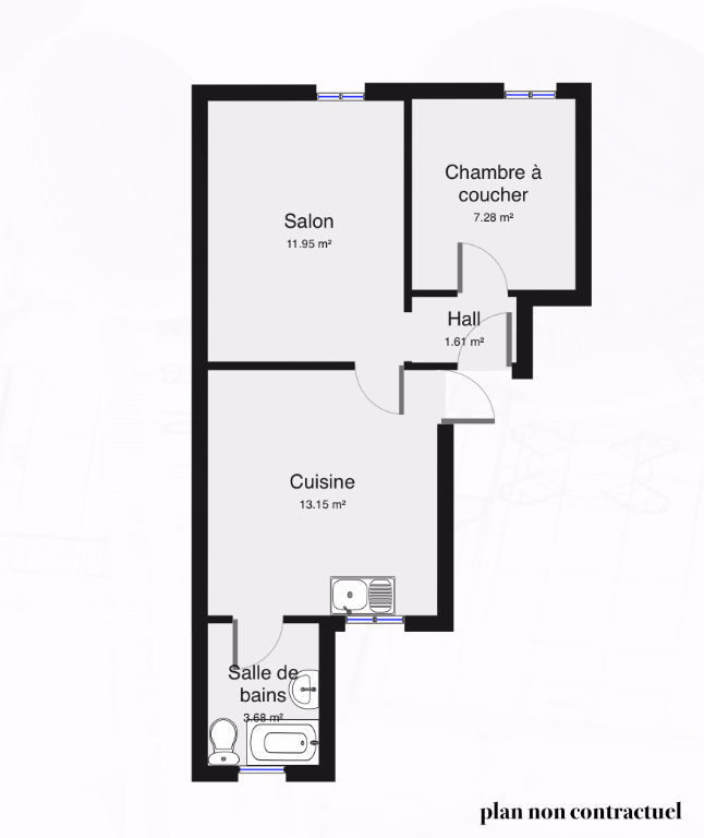 Appartement ANGERS (49000) 2 pi&egrave;ces 38.00 m&sup2;
