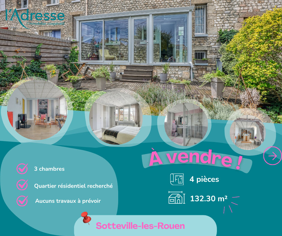 Maison SOTTEVILLE LES ROUEN (76300) 4 pi&egrave;ces 132.30 m&sup2;
