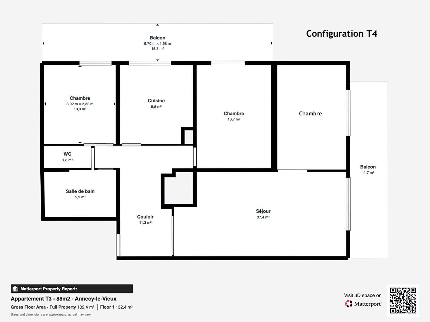Appartement ANNECY (74000) 4 pi&egrave;ces 88.92 m&sup2;