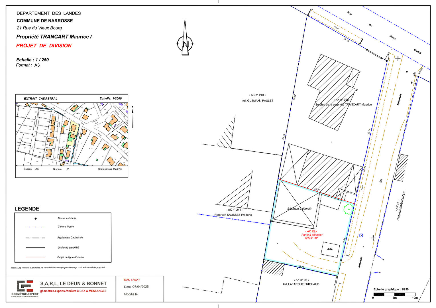 Terrain DAX (40100) 351.00 m²