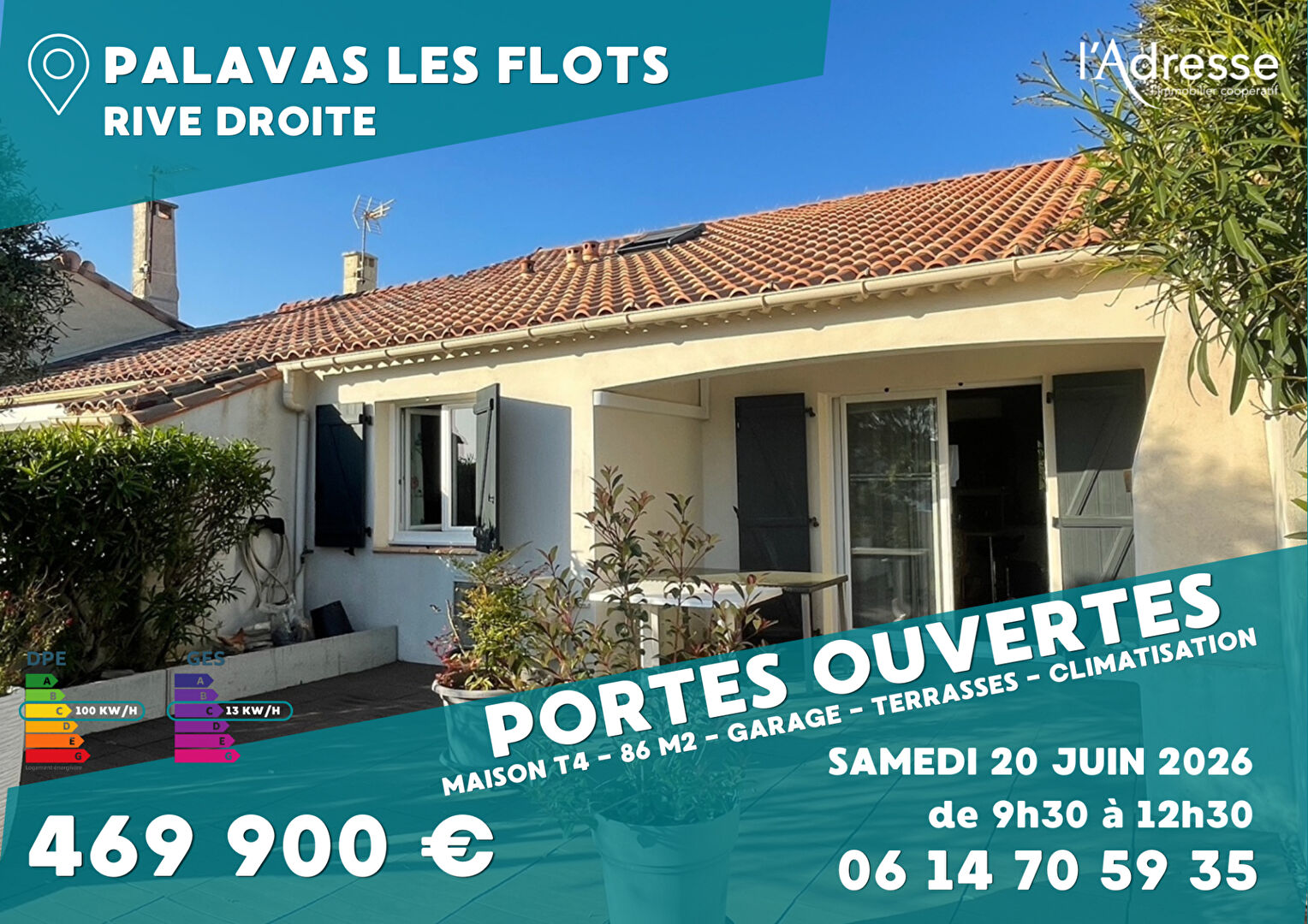 Maison Palavas Les Flots (34250) 4 pi&egrave;ces 86.00 m&sup2;