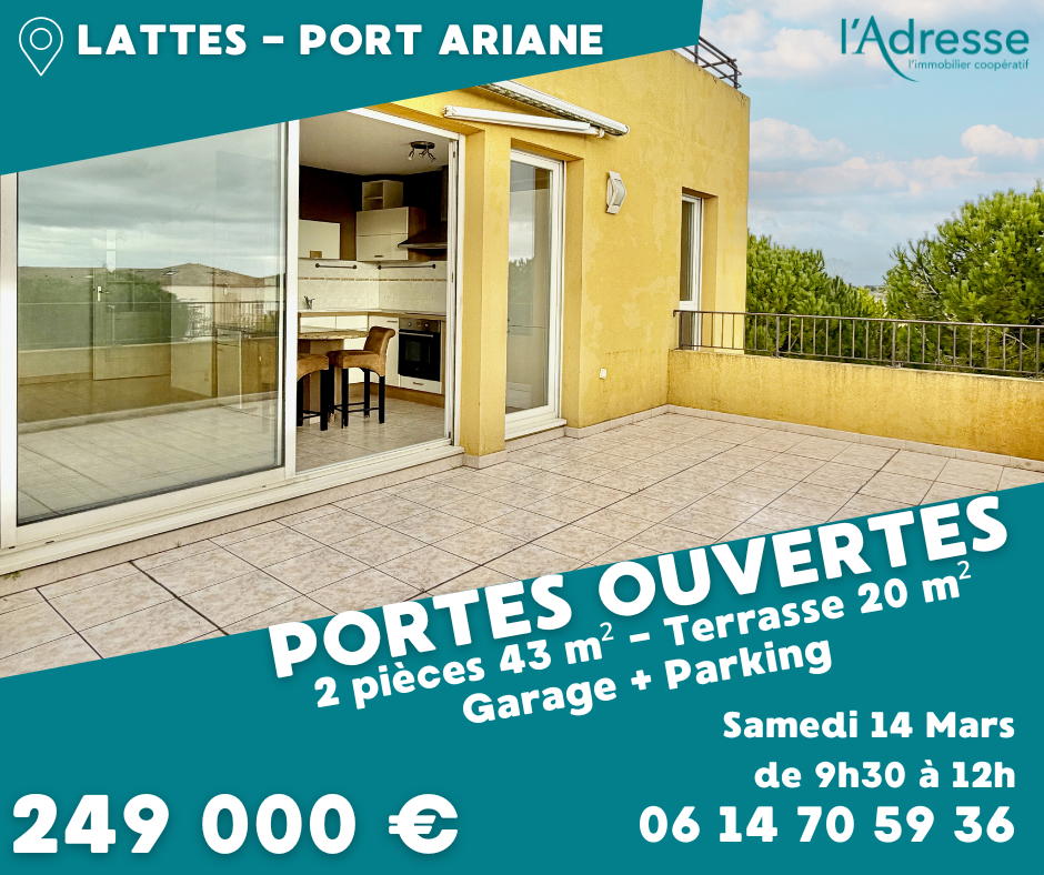 Appartement LATTES (34970) 2 pi&egrave;ces 43.40 m&sup2;