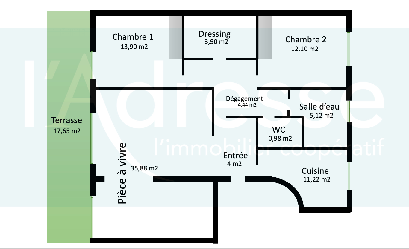 Appartement MONTPELLIER (34070) 4 pi&egrave;ces 92.00 m&sup2;