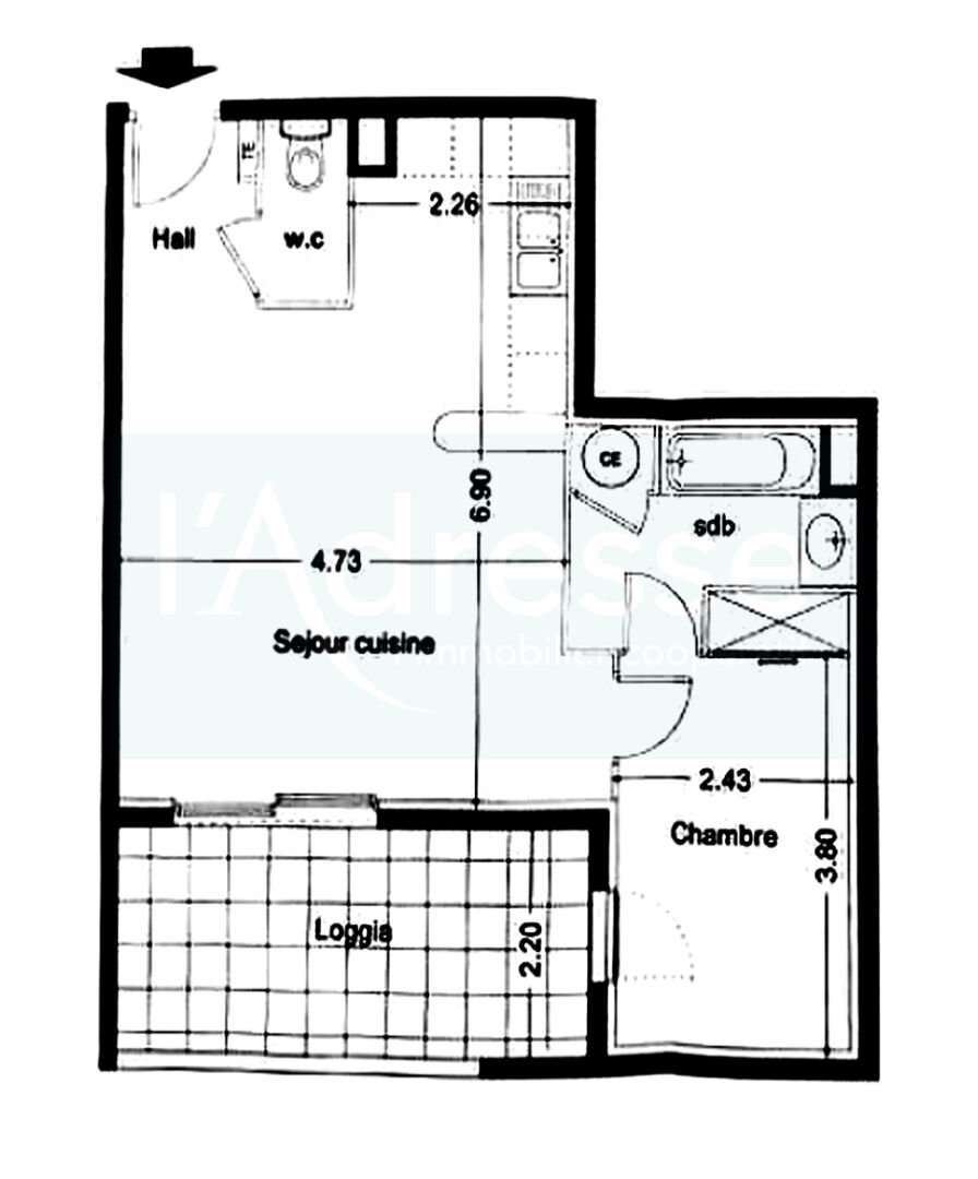 Appartement CASTELNAU LE LEZ (34170) 2 pi&egrave;ces 48.00 m&sup2;