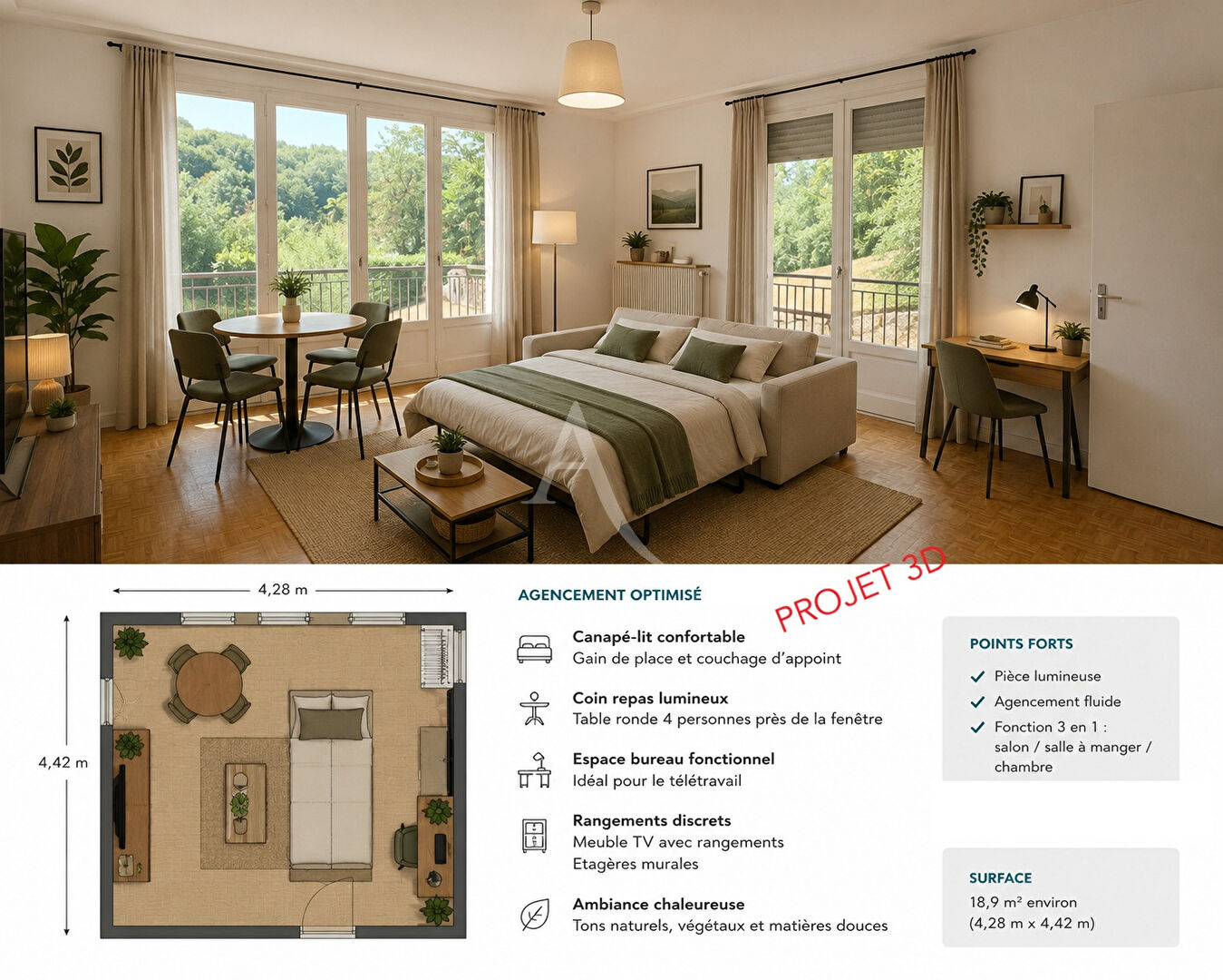 Appartement BILLERE (64140) 1 pi&egrave;ce 31.00 m&sup2;