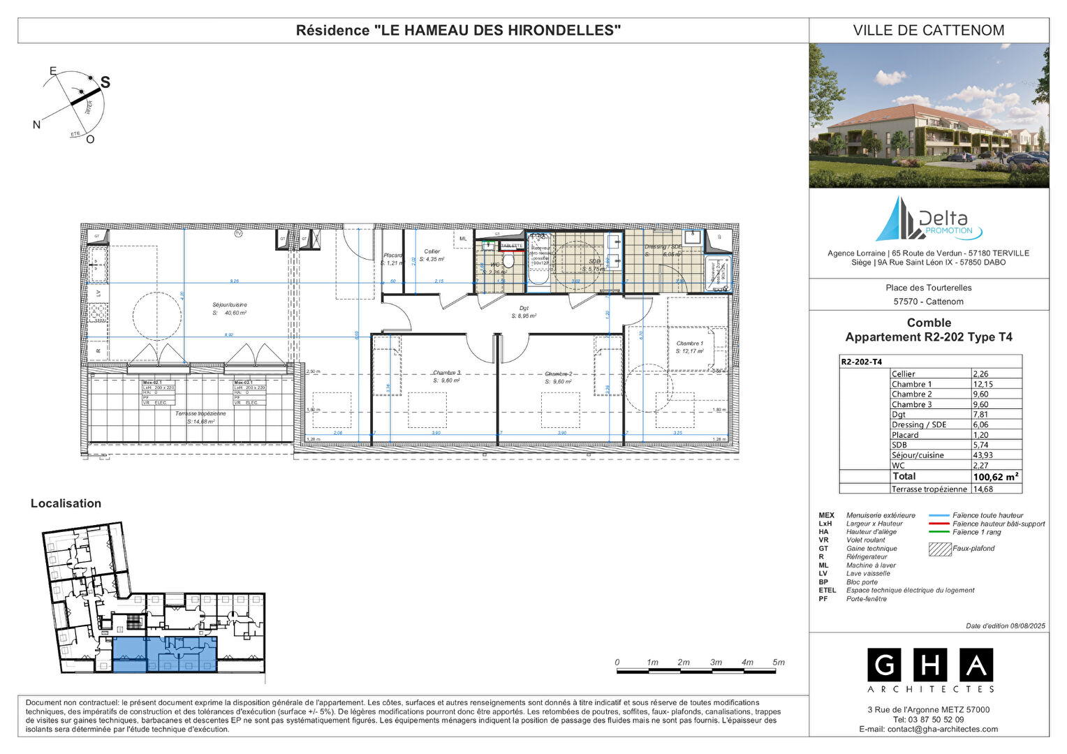 Appartement CATTENOM (57570) 4 pi&egrave;ces 100.62 m&sup2;