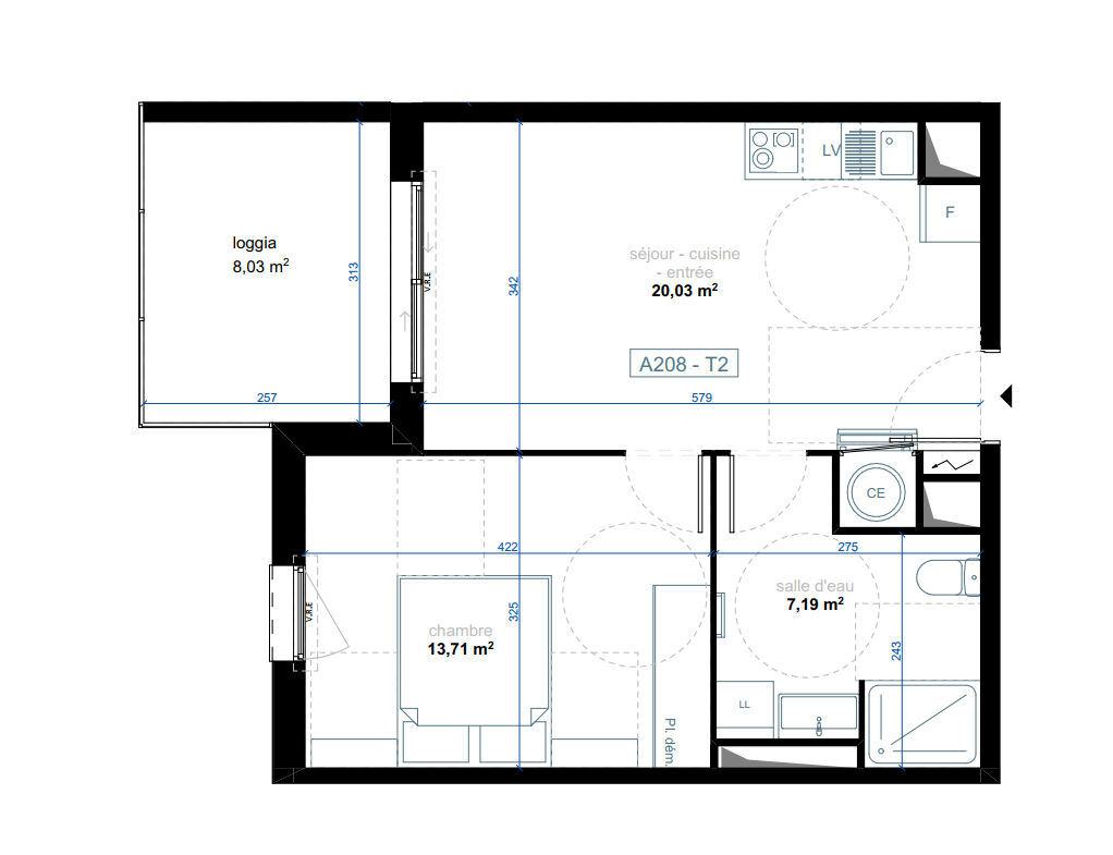 Appartement NARBONNE (11100) 2 pièces 40.93 m²