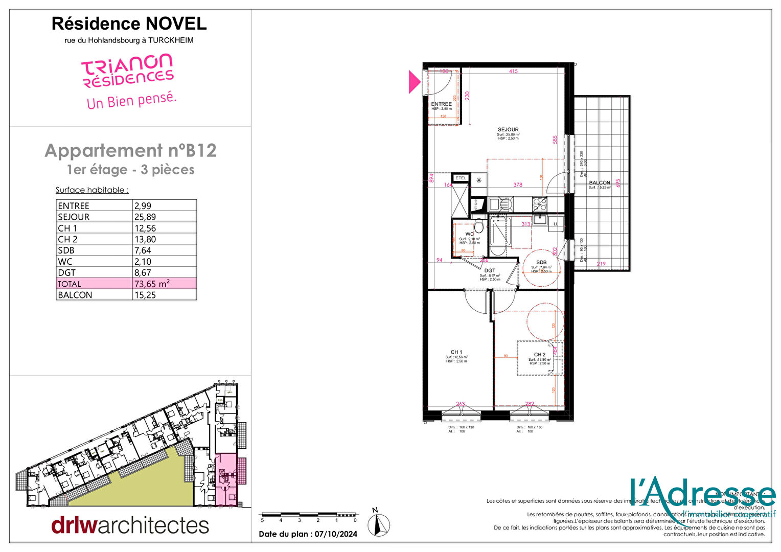 Appartement TURCKHEIM (68230) 3 pi&egrave;ces 73.65 m&sup2;