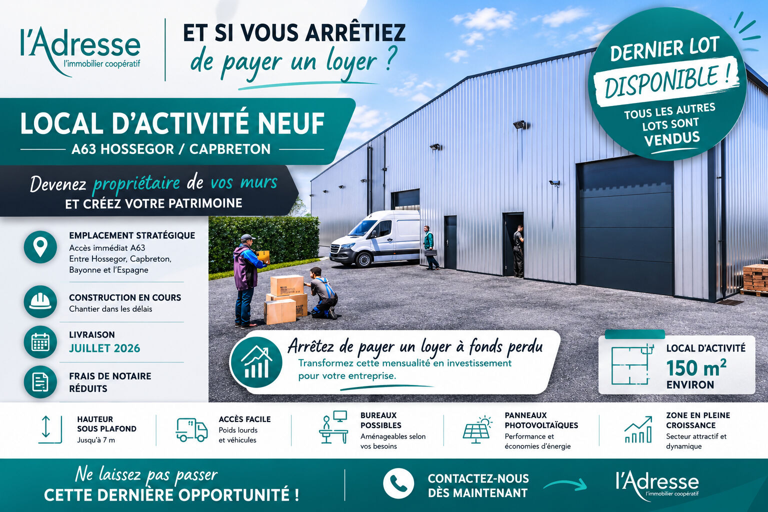 Local d'activit&eacute; BENESSE MAREMNE (40230) 150.00 m&sup2;