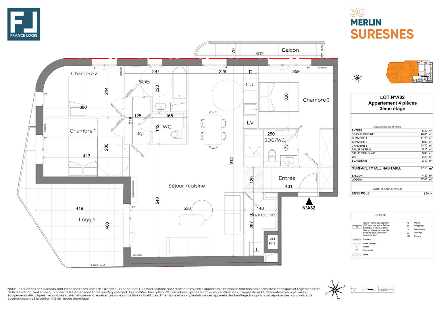 Appartement SURESNES (92150) 4 pièces 118.30 m²