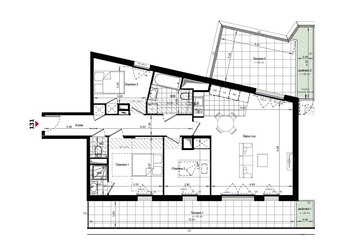 Le Kremlin-Bicêtre (94) 773 800 € Appartement 5 pièces , 4 chambres 85.52 m² Voir le bien
