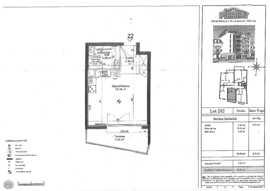 Appartement NOISY LE GRAND (93160) 1 pièce 27.49 m²