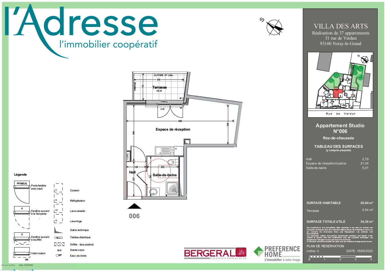 Appartement BRY SUR MARNE (94360) 1 pi&egrave;ce 30.00 m&sup2;