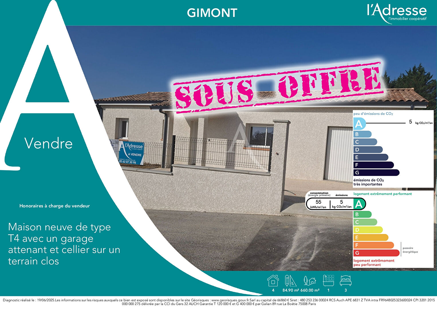 Maison GIMONT (32200) 4 pièces 84.90 m²
