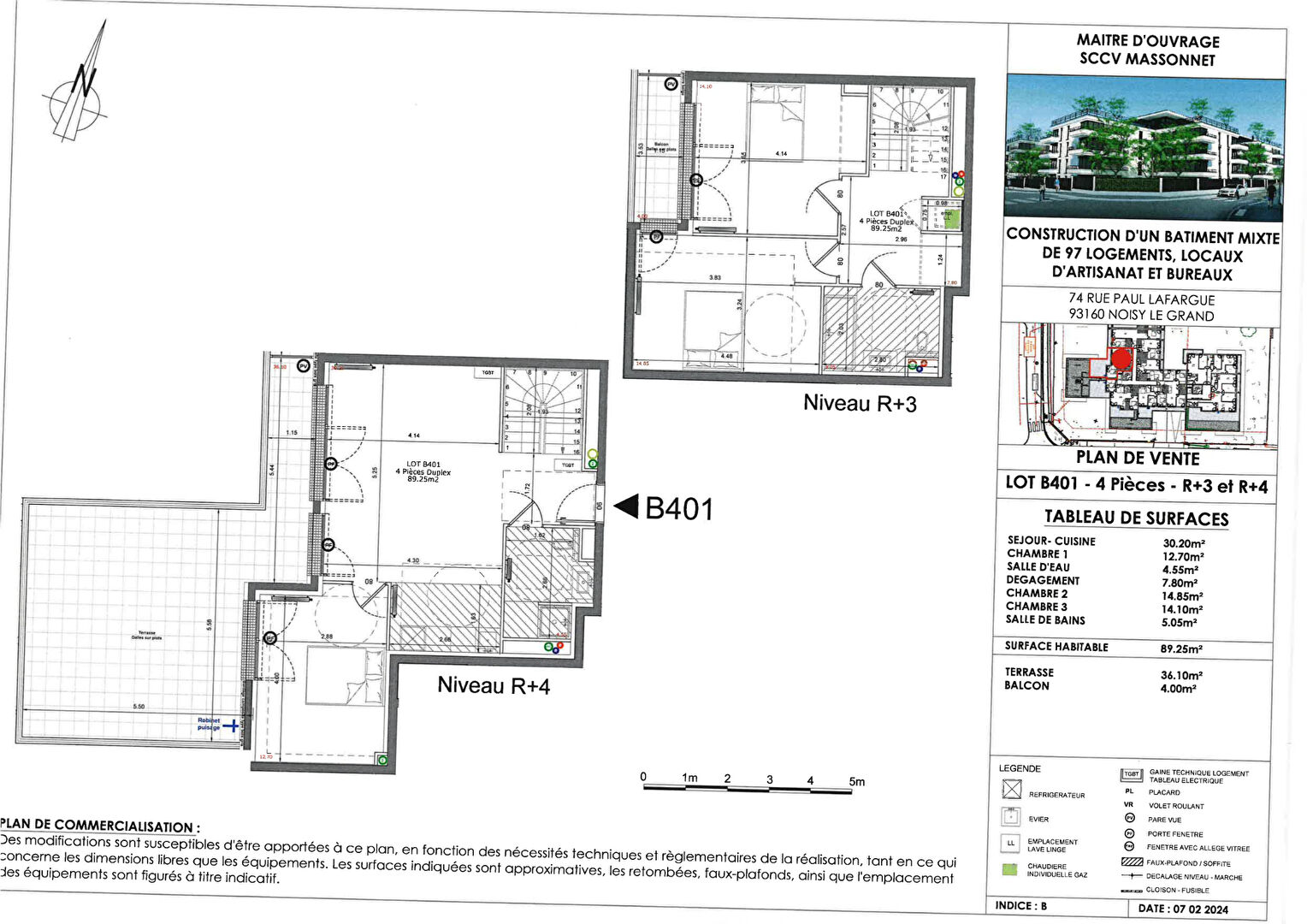 Appartement NOISY LE GRAND (93160) 4 pièces 78.90 m²