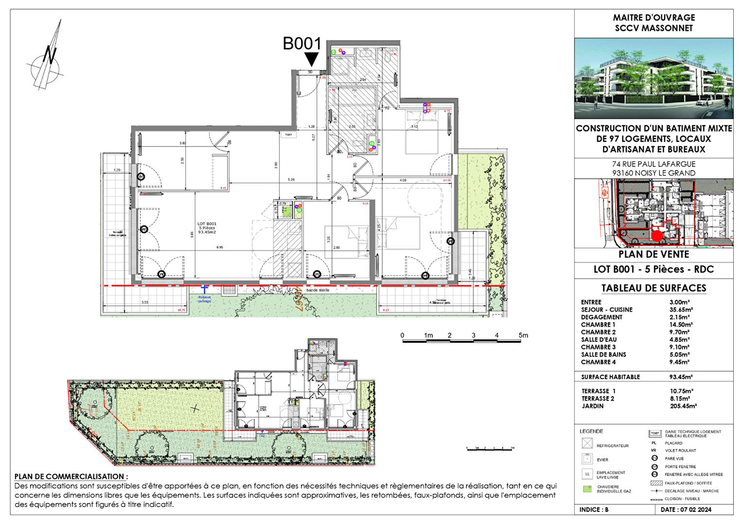 Appartement NOISY LE GRAND (93160) 5 pièces 93.45 m²