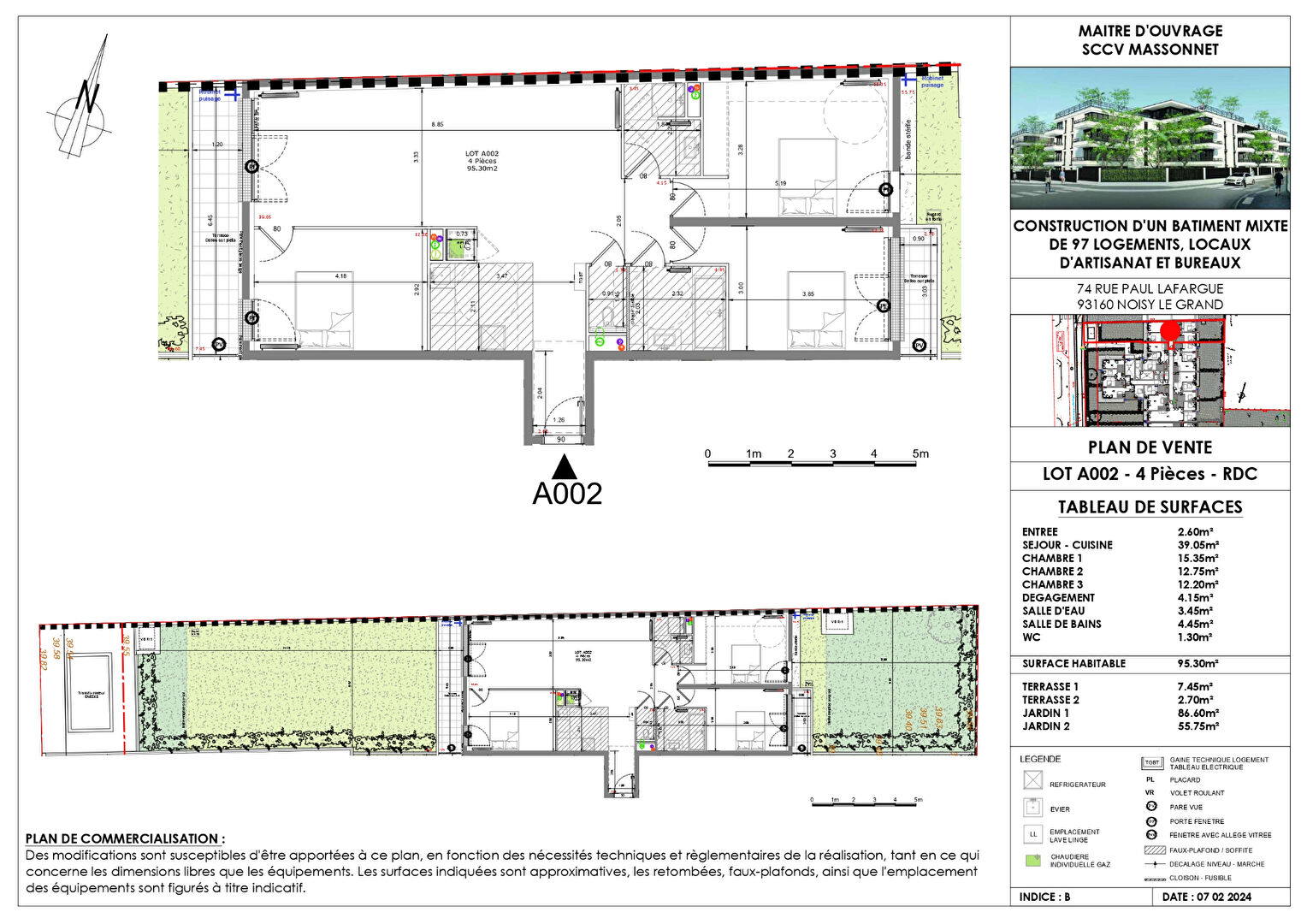 Appartement NOISY LE GRAND (93160) 4 pièces 95.30 m²