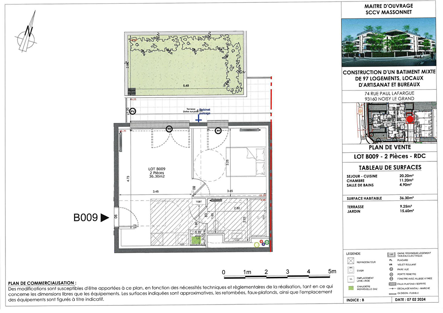 Appartement NOISY LE GRAND (93160) 2 pièces 36.30 m²