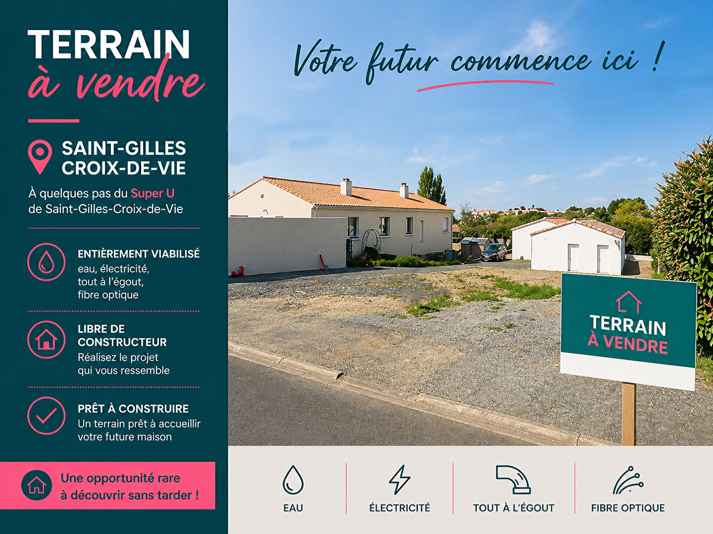 Terrain SAINT GILLES CROIX DE VIE (85800) 270.00 m&sup2;