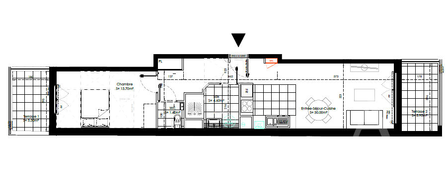Appartement SAINTE GENEVIEVE DES BOIS (91700) 2 pi&egrave;ces 49.90 m&sup2;