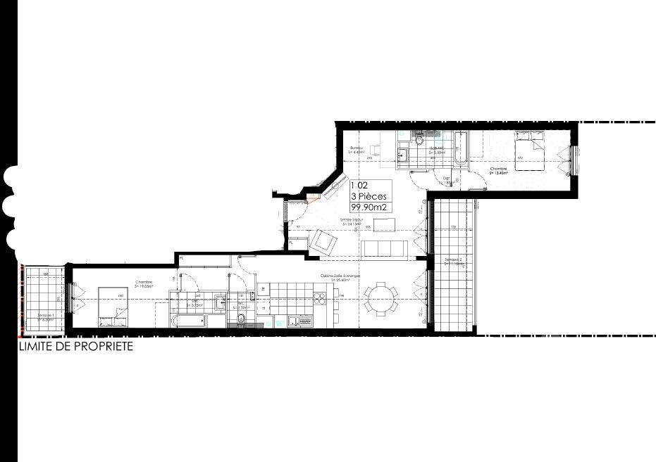 Appartement SAINTE GENEVIEVE DES BOIS (91700) 3 pi&egrave;ces 99.90 m&sup2;