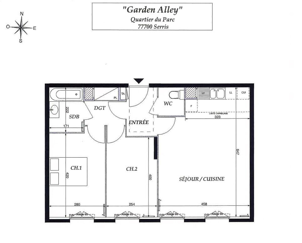 Appartement SERRIS (77700) 3 pièces 62.55 m²