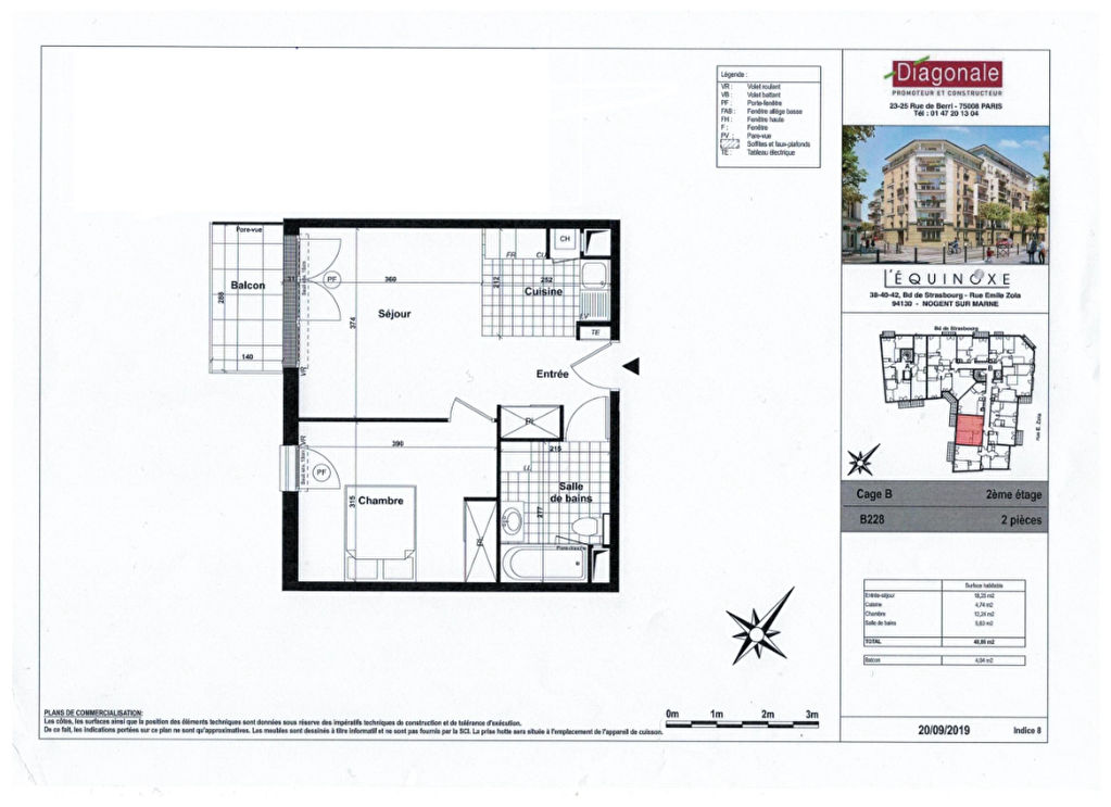 Appartement NOGENT SUR MARNE (94130) 2 pi&egrave;ces 40.86 m&sup2;