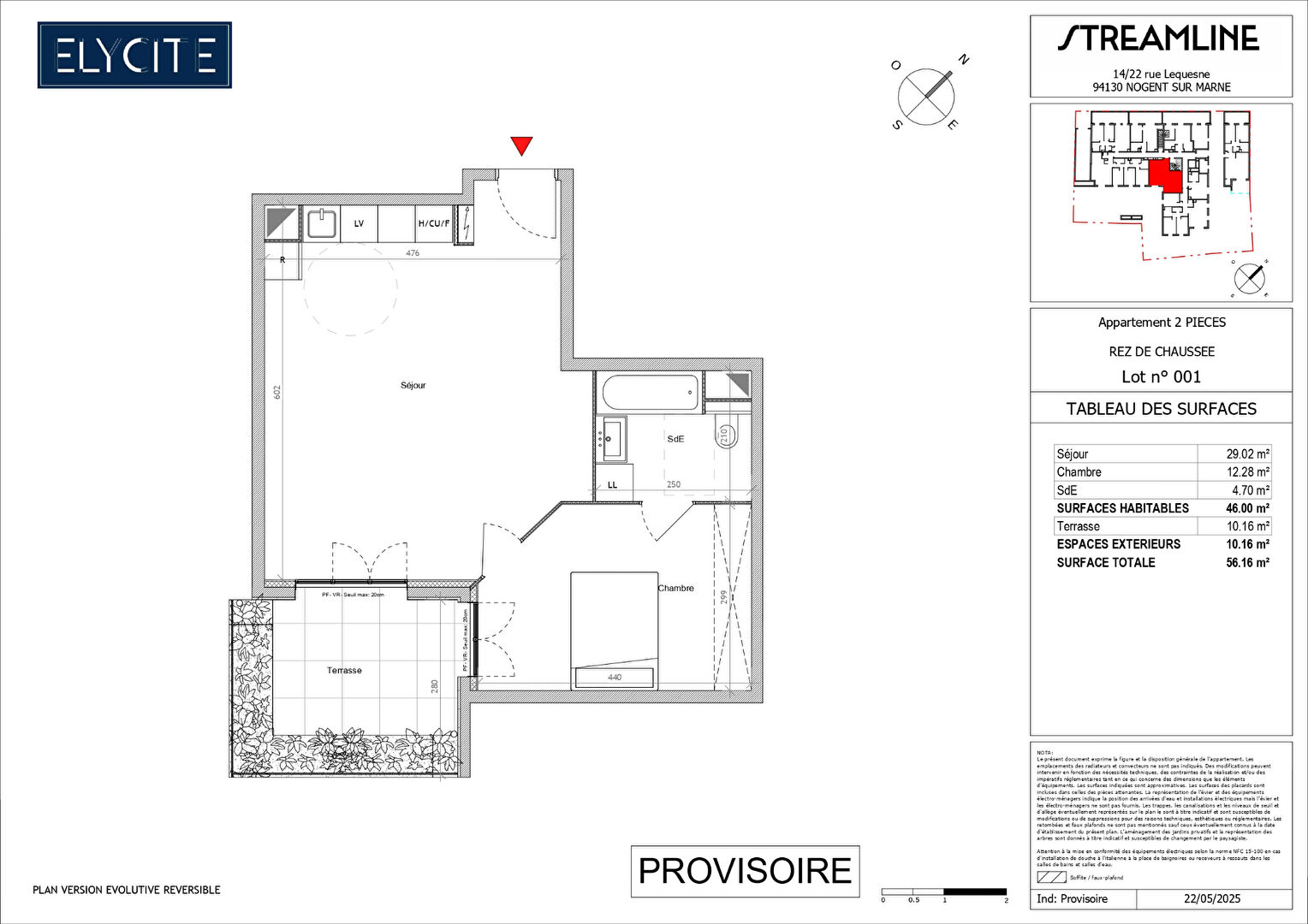 Appartement NOGENT SUR MARNE (94130) 2 pièces 46.00 m²