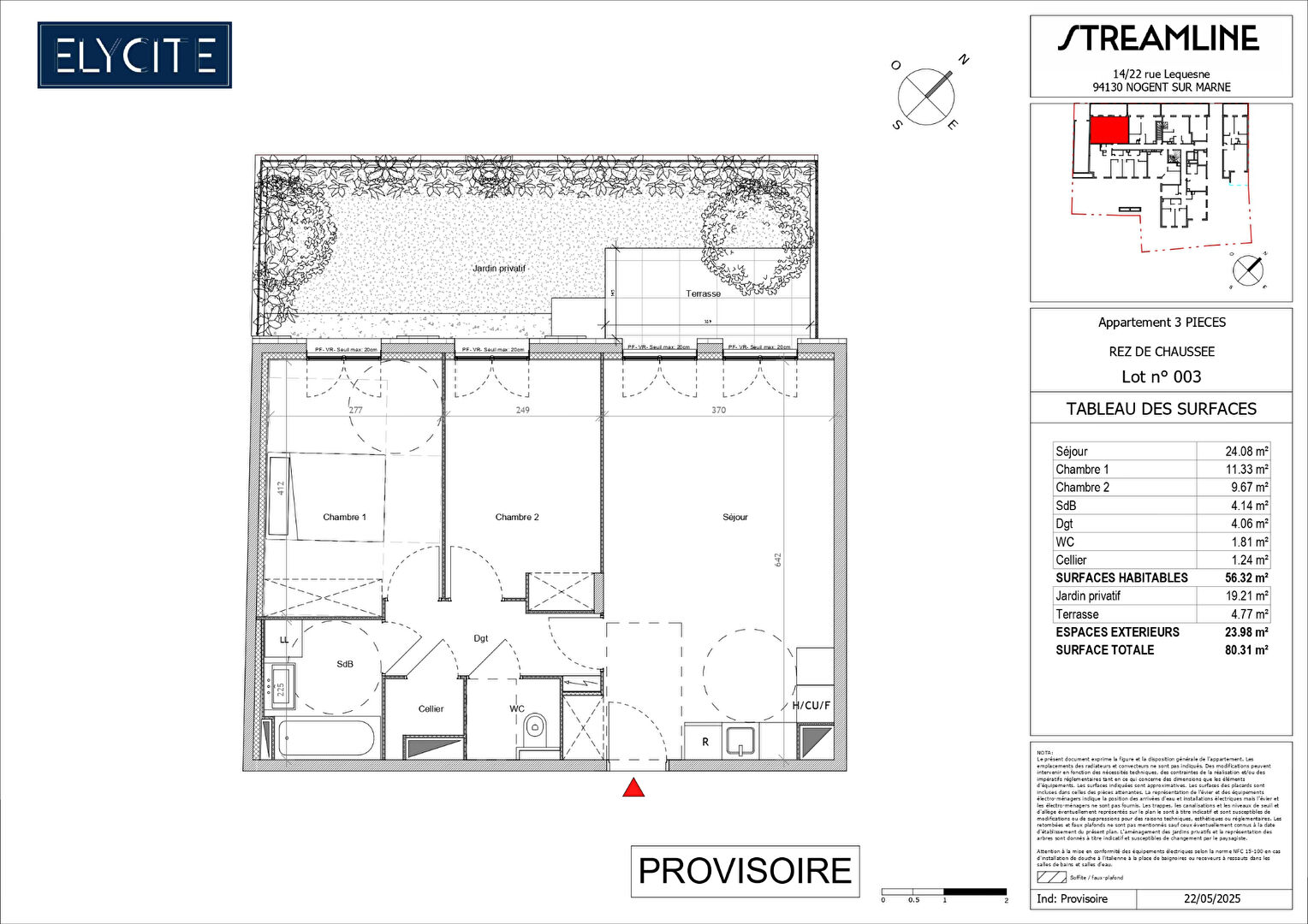 Appartement NOGENT SUR MARNE (94130) 3 pièces 56.32 m²