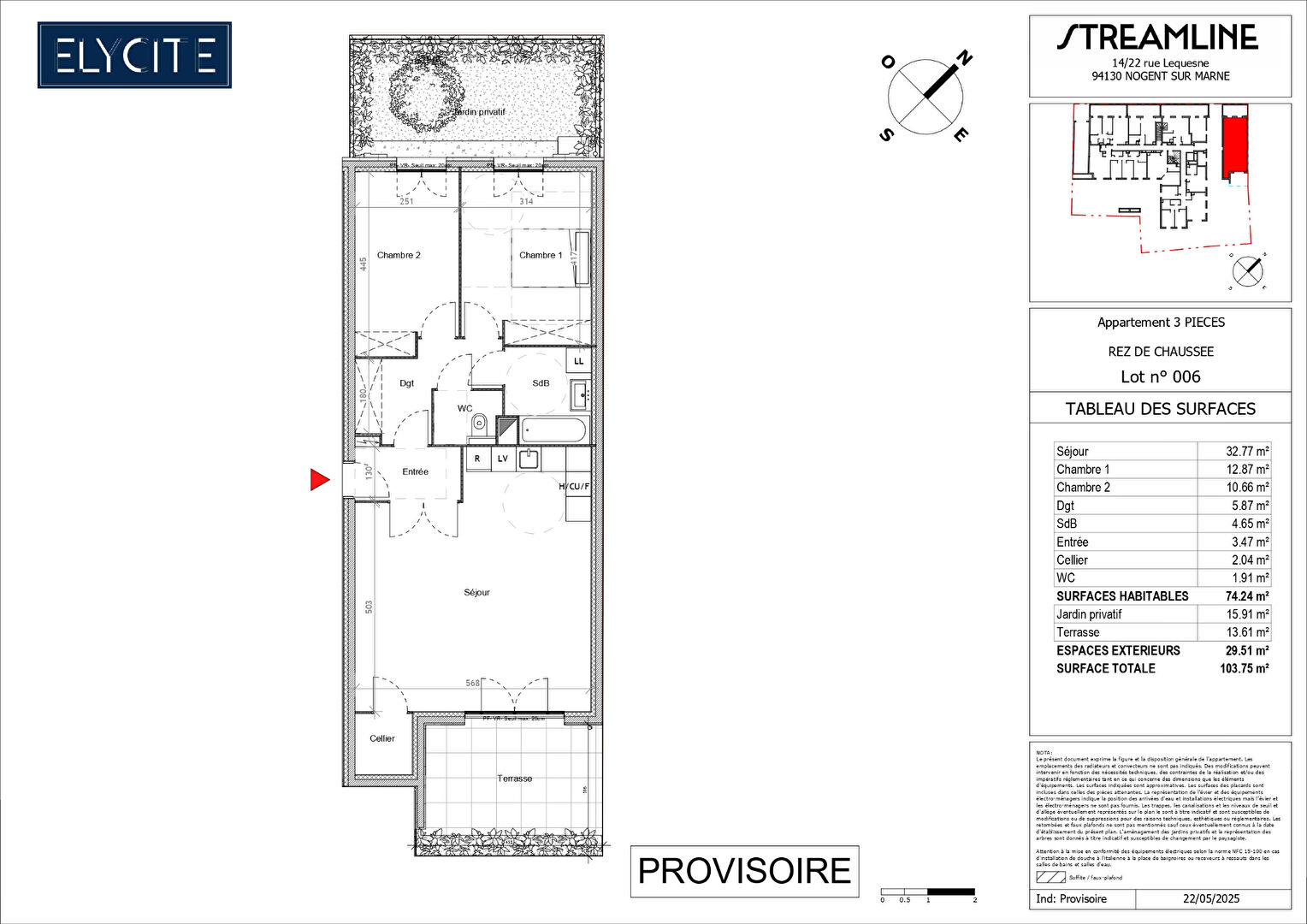 Appartement NOGENT SUR MARNE (94130) 3 pièces 74.24 m²