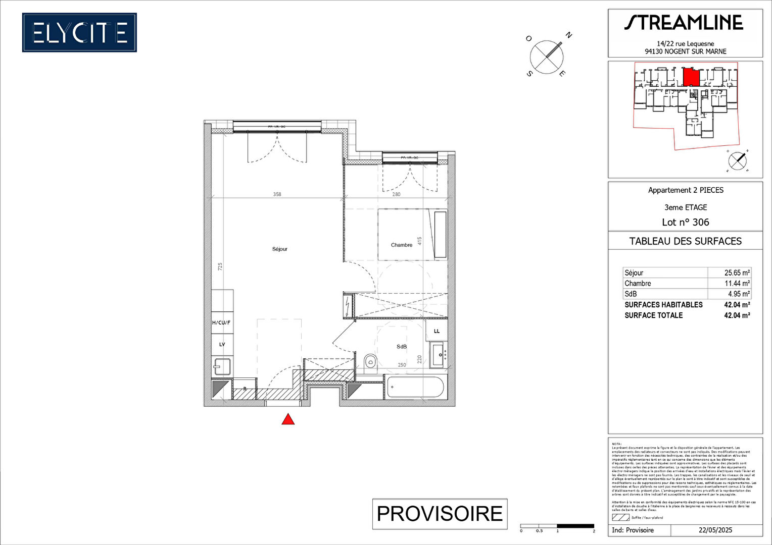 Appartement NOGENT SUR MARNE (94130) 2 pièces 42.04 m²