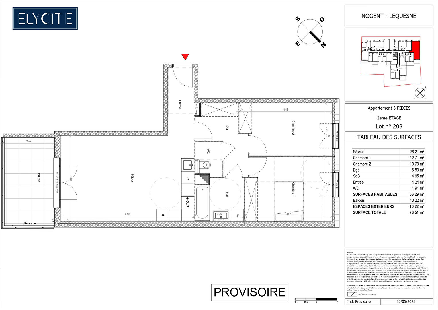 Appartement NOGENT SUR MARNE (94130) 3 pi&egrave;ces 66.29 m&sup2;