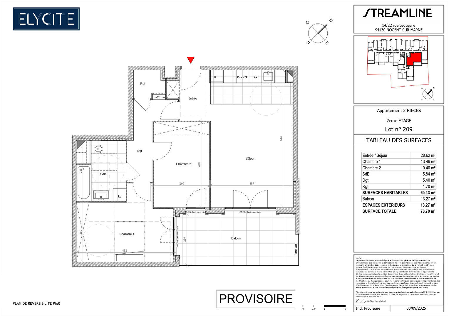 Appartement NOGENT SUR MARNE (94130) 3 pi&egrave;ces 65.41 m&sup2;