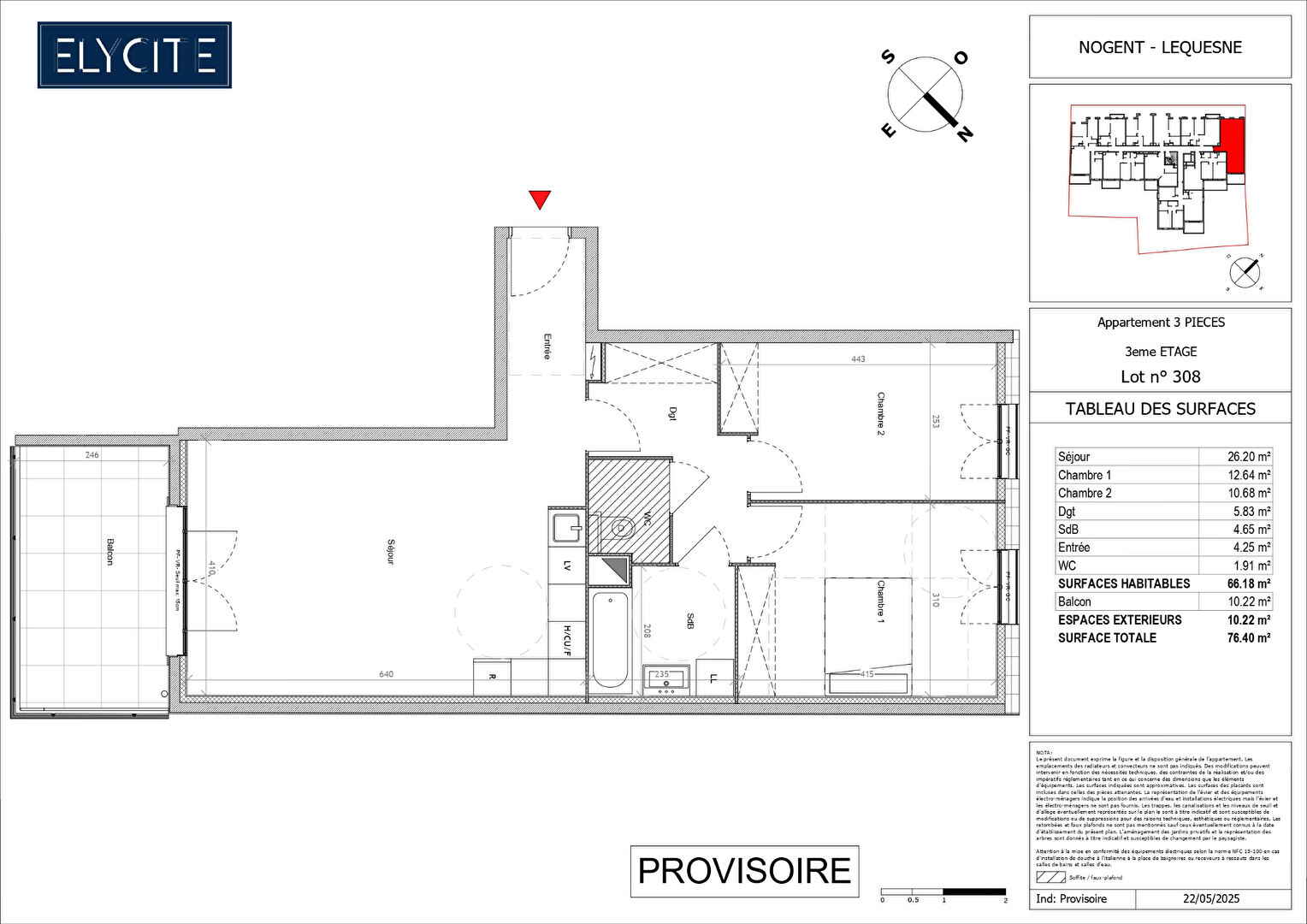 Appartement NOGENT SUR MARNE (94130) 3 pi&egrave;ces 66.18 m&sup2;