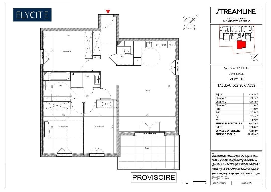 Appartement NOGENT SUR MARNE (94130) 4 pi&egrave;ces 89.41 m&sup2;