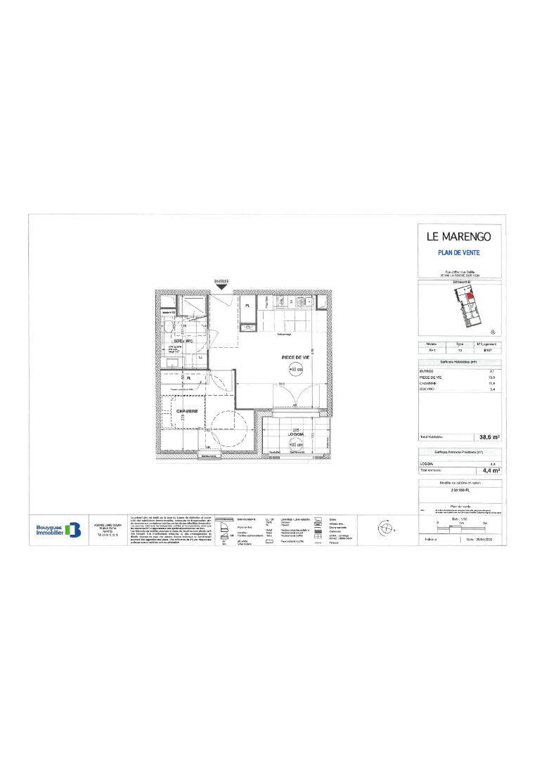 Appartement LA ROCHE SUR YON (85000) 2 pièces 38.60 m²