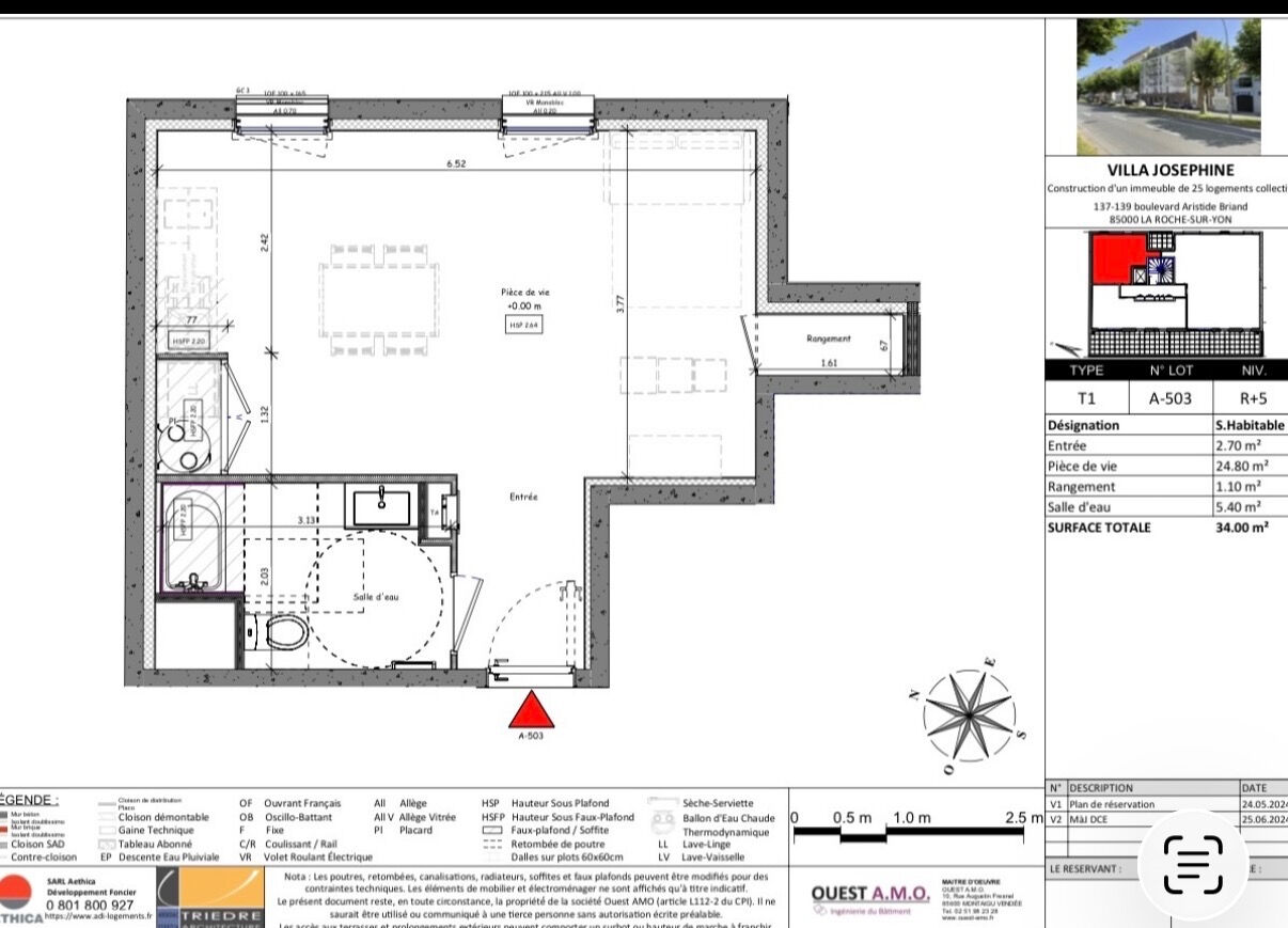 Appartement LA ROCHE SUR YON (85000) 1 pi&egrave;ce 34.00 m&sup2;