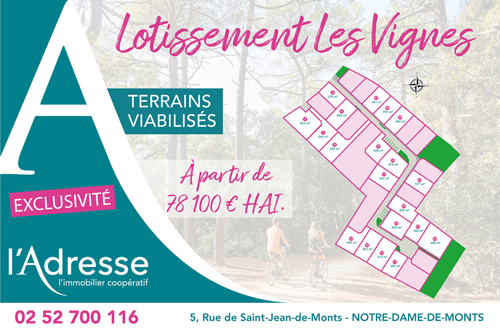 Terrain NOTRE DAME DE MONTS (85690) 450.00 m&sup2;