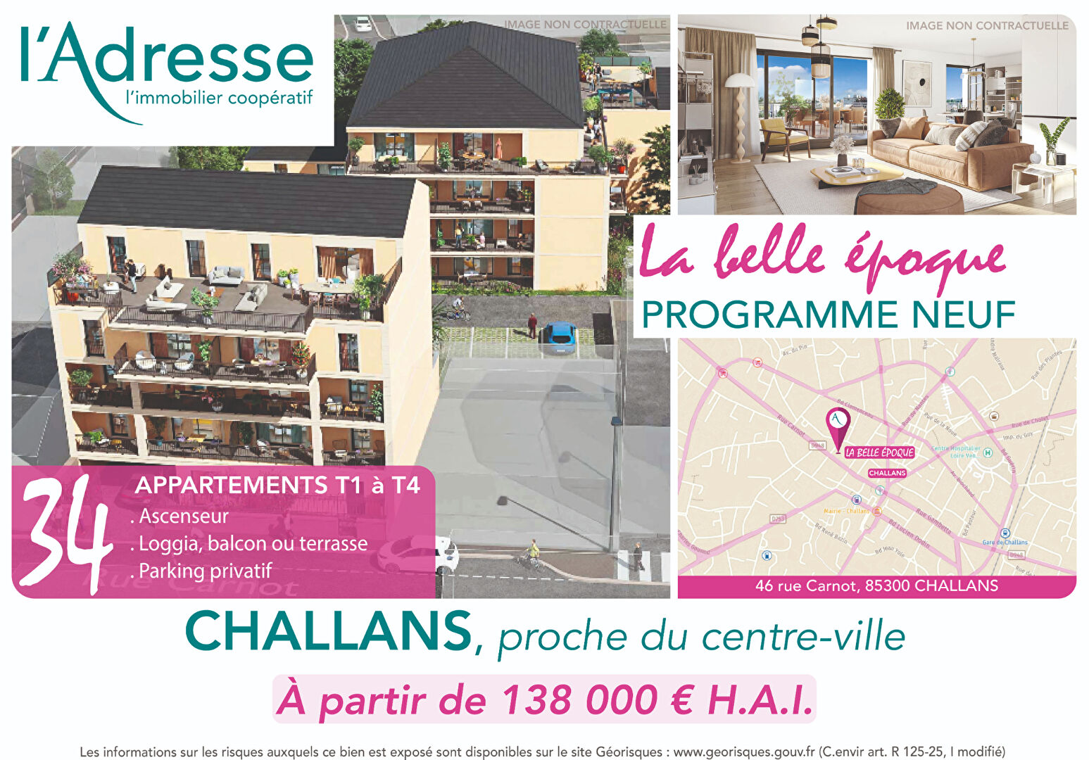 Appartement CHALLANS (85300) 3 pi&egrave;ces 62.81 m&sup2;