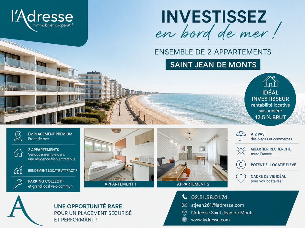 Appartement SAINT JEAN DE MONTS (85160) 3 pi&egrave;ces 59.10 m&sup2;