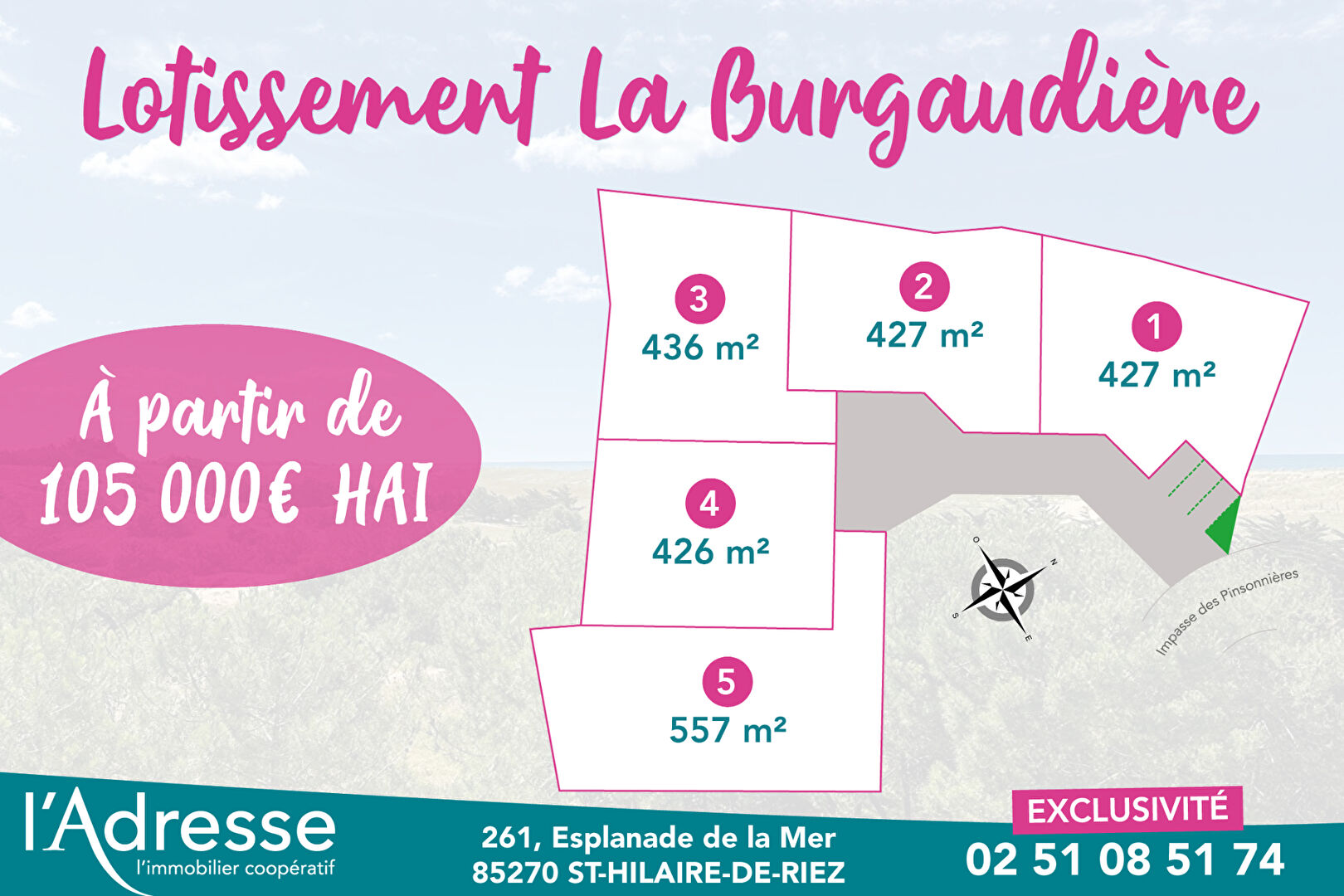 Terrain SAINT JEAN DE MONTS (85160) 427.00 m&sup2;