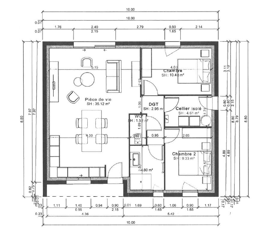 Maison LE PERRIER (85300) 3 pi&egrave;ces 68.81 m&sup2;
