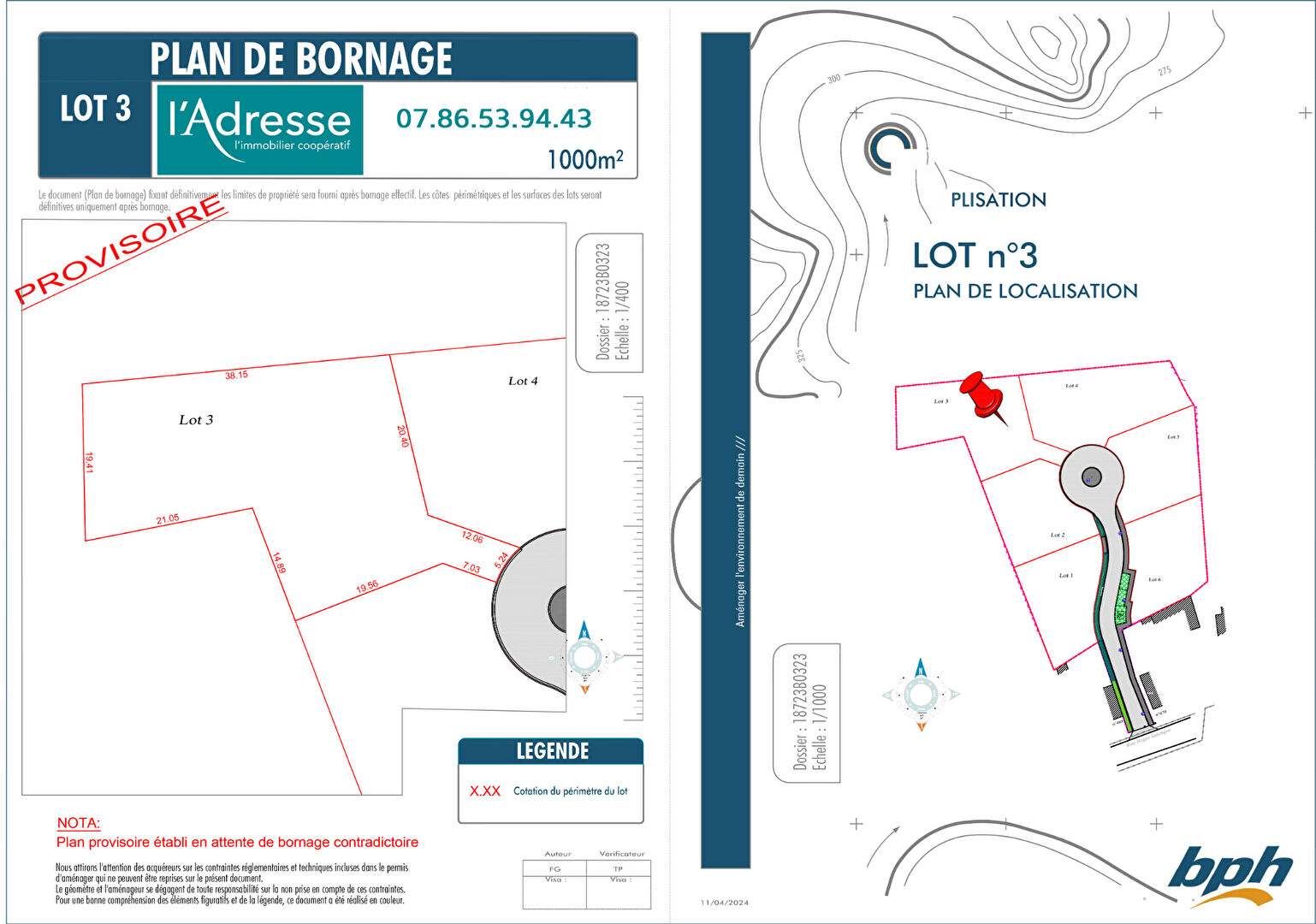 Terrain CUCQ (62780) 1000.00 m²