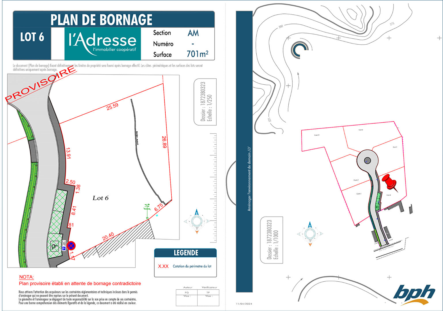 Terrain CUCQ (62780) 701.00 m²