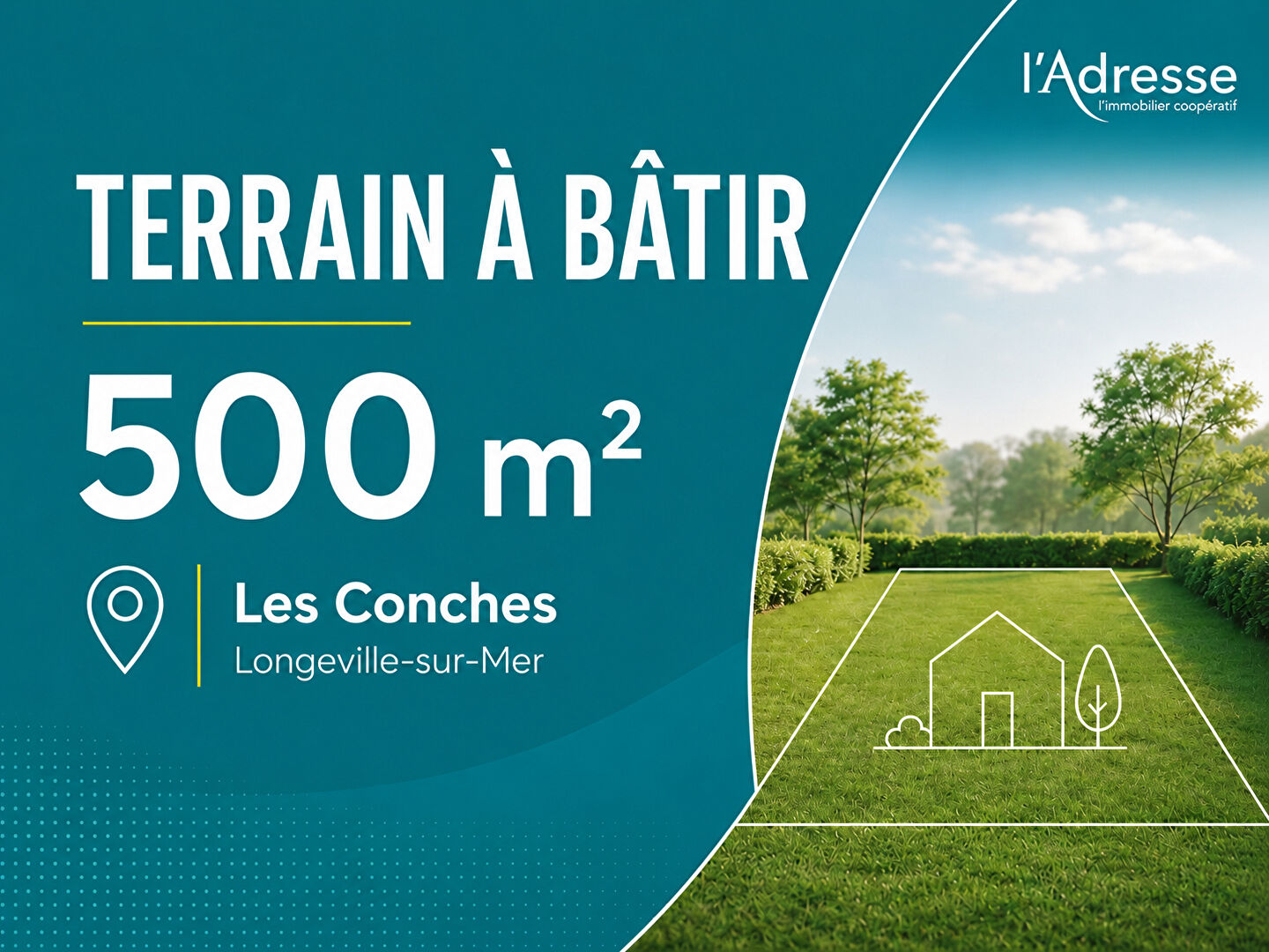 Terrain LONGEVILLE SUR MER (85560) 500.00 m&sup2;